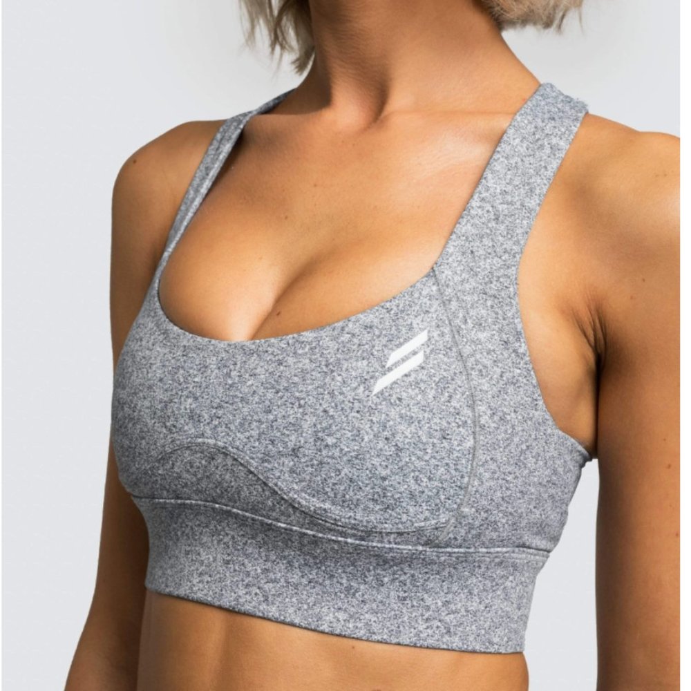 Do You Even Excel Crop Sports Bra - Marl Grey